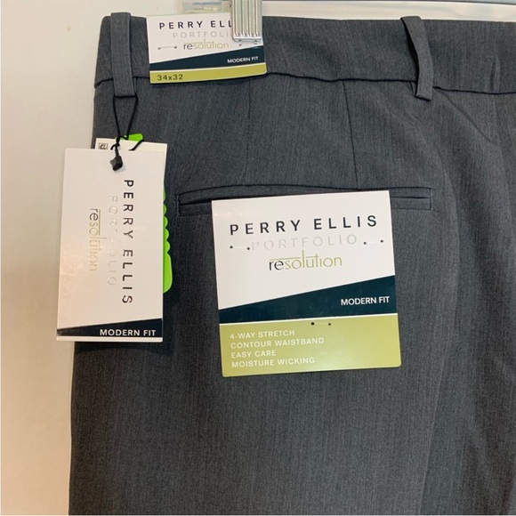 Perry Ellis Men's Grey Modern Fit Slacks Size 34x32 - Picture 5 of 6